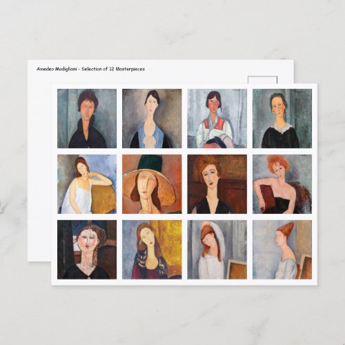 Amedeo Modigliani _ Masterpieces Collage Postcard