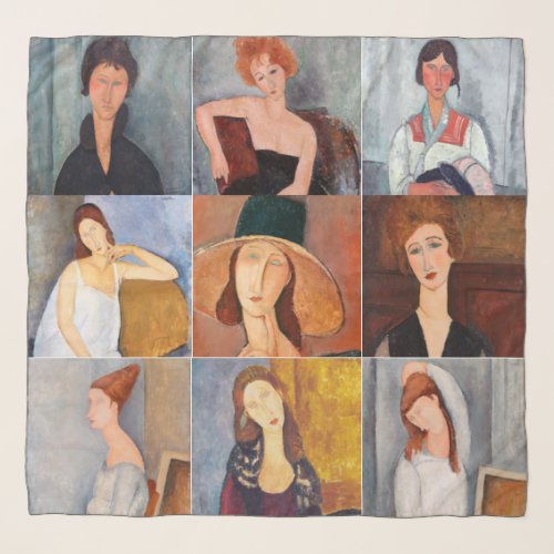 Amedeo Modigliani _ Masterpieces Collage Scarf