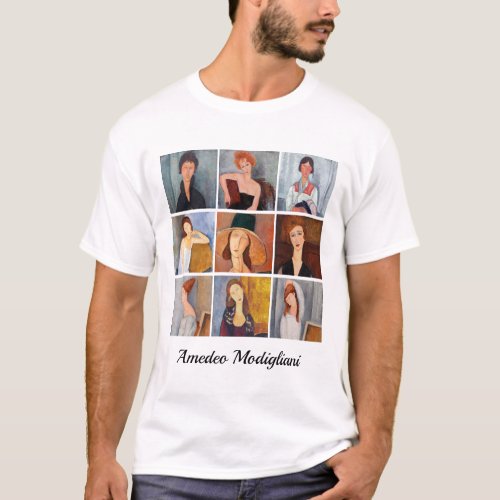 Amedeo Modigliani _ Masterpieces Collage T_Shirt