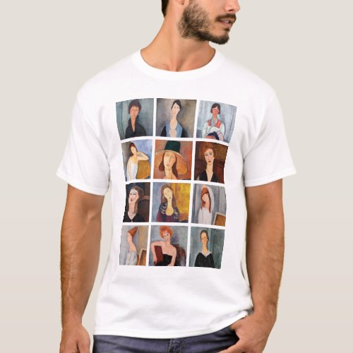 Amedeo Modigliani _ Masterpieces Collage T_Shirt