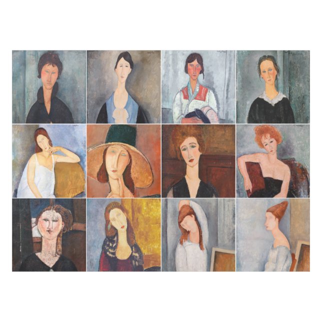 Amedeo Modigliani - Masterpieces Collage Tablecloth (Front (Horizontal))