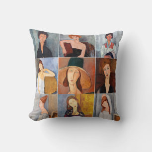 Amedeo Modigliani - Masterpieces Collage Throw Pillow
