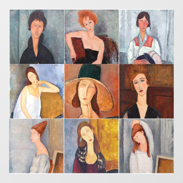 Amedeo Modigliani - Masterpieces Collage Window Cling (Sheet)
