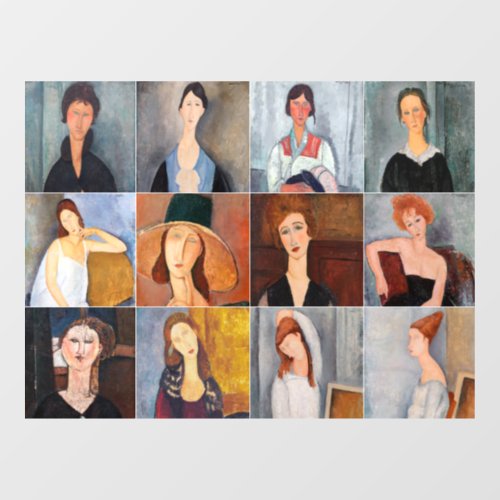 Amedeo Modigliani _ Masterpieces Collage Window Cling