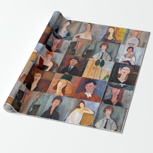 Amedeo Modigliani _ Masterpieces Collage Wrapping Paper