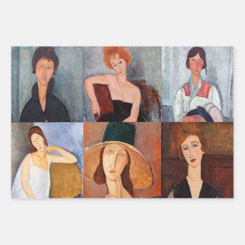 Amedeo Modigliani _ Masterpieces Collage Wrapping Paper Sheets
