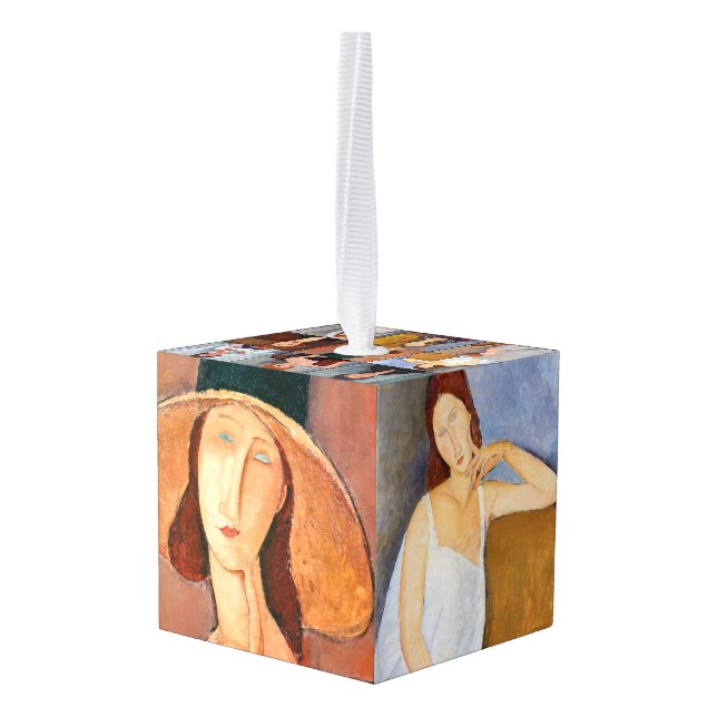Amedeo Modigliani - Masterpieces Selection Cube Ornament (Back Angled)