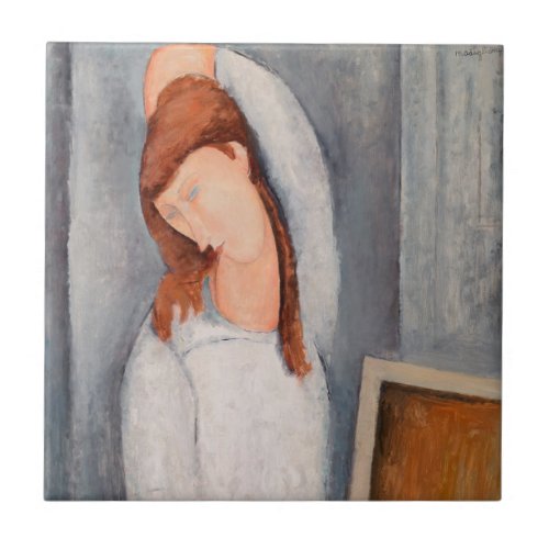 Amedeo Modigliani _ Portrait Jeanne Hebuterne 1 Ceramic Tile