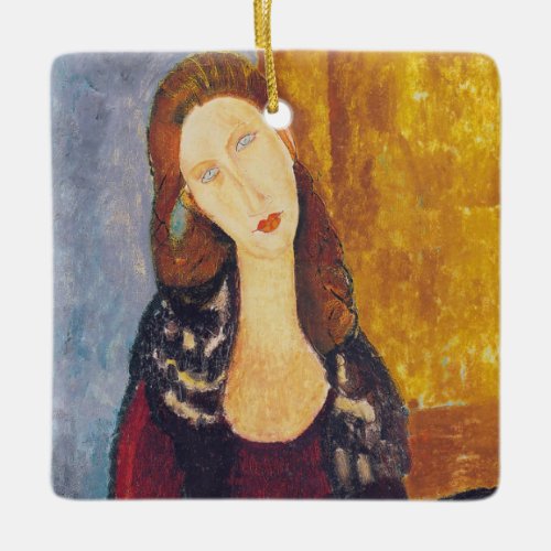 Amedeo Modigliani _ Portrait Jeanne Hebuterne 2 Ceramic Ornament