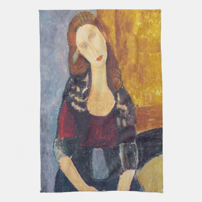 Amedeo Modigliani - Portrait Jeanne Hebuterne #2 Kitchen Towel (Vertical)