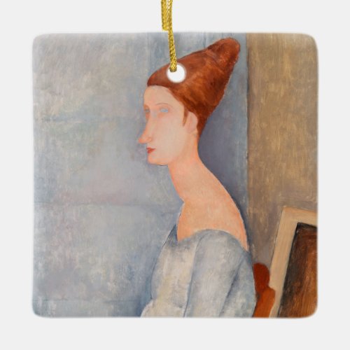 Amedeo Modigliani _ Portrait Jeanne Hebuterne 3 Ceramic Ornament