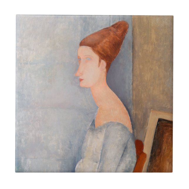 Amedeo Modigliani - Portrait Jeanne Hebuterne #3 Ceramic Tile (Front)