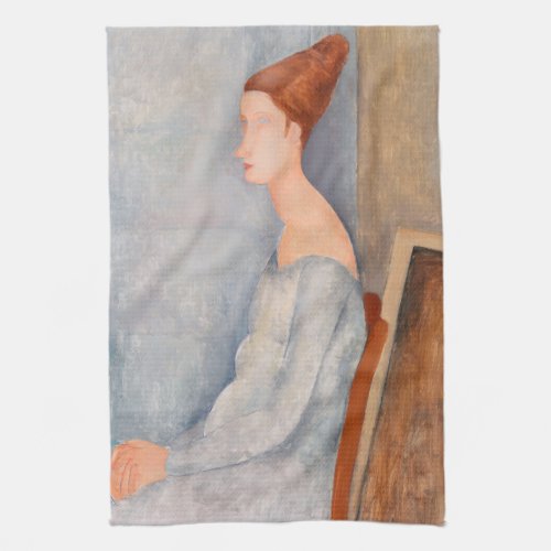 Amedeo Modigliani _ Portrait Jeanne Hebuterne 3 Kitchen Towel
