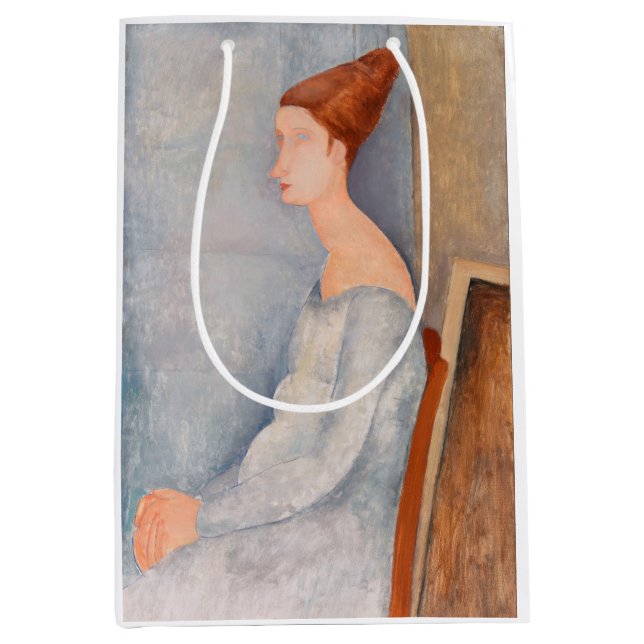 Amedeo Modigliani - Portrait Jeanne Hebuterne #3 Medium Gift Bag (Front)