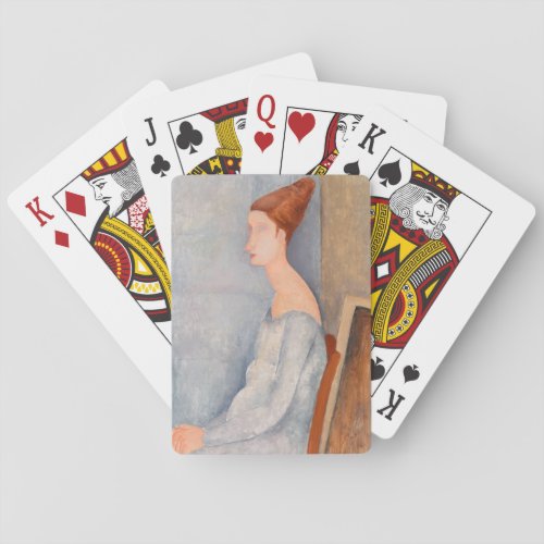 Amedeo Modigliani _ Portrait Jeanne Hebuterne 3 Poker Cards