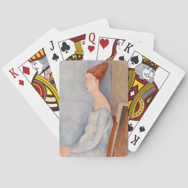 Amedeo Modigliani - Portrait Jeanne Hebuterne #3 Poker Cards (Back)