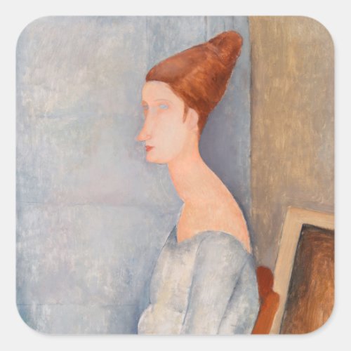 Amedeo Modigliani _ Portrait Jeanne Hebuterne 3 Square Sticker