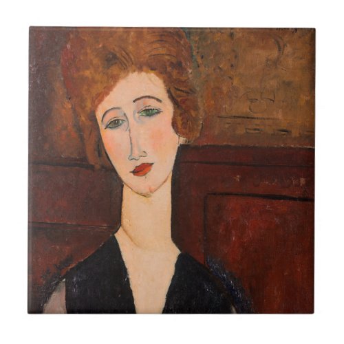 Amedeo Modigliani _ Portrait of a Woman Ceramic Tile