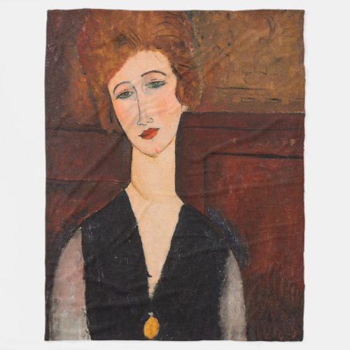 Amedeo Modigliani _ Portrait of a Woman Fleece Blanket