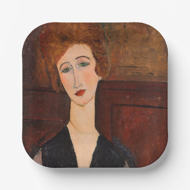 Amedeo Modigliani - Portrait of a Woman Paper Plates (Front)