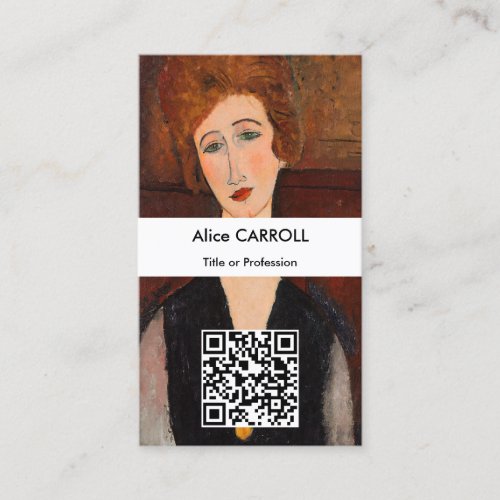 Amedeo Modigliani _ Portrait of a Woman _ QR Code Business Card