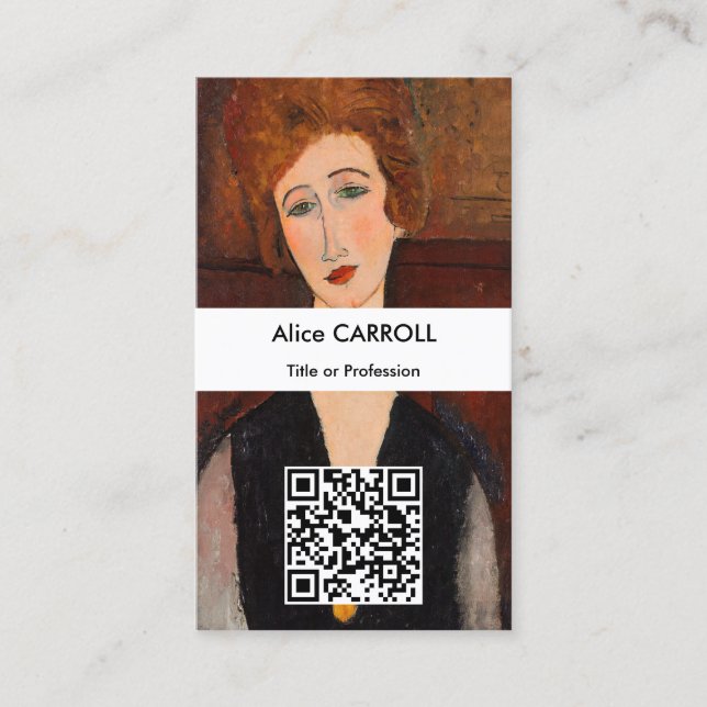 Amedeo Modigliani - Portrait of a Woman - QR Code Business Card (Front)