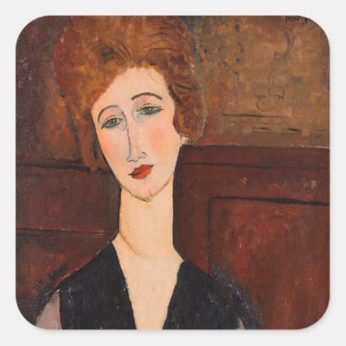 Amedeo Modigliani _ Portrait of a Woman Square Sticker