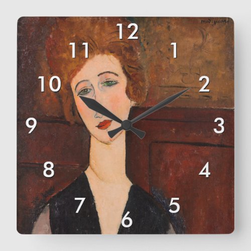 Amedeo Modigliani _ Portrait of a Woman Square Wall Clock