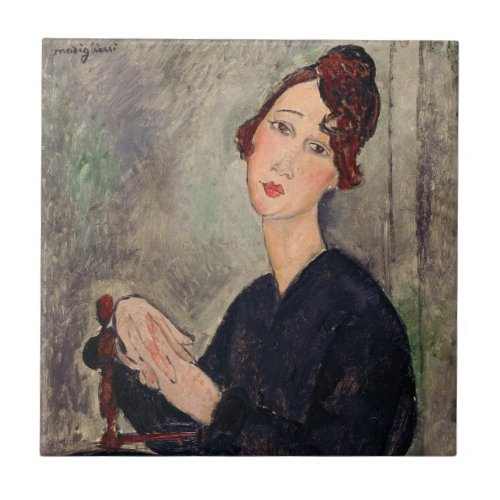 Amedeo Modigliani _ Portrait of Dedie Hayden Ceramic Tile