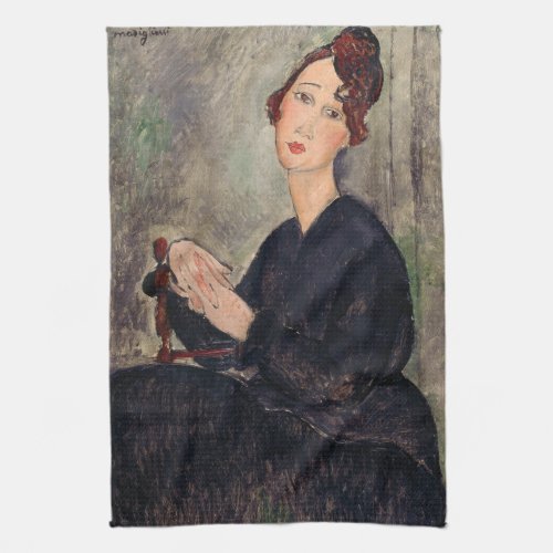 Amedeo Modigliani _ Portrait of Dedie Hayden Kitchen Towel
