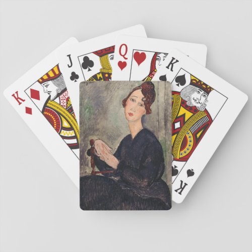 Amedeo Modigliani _ Portrait of Dedie Hayden Playing Cards