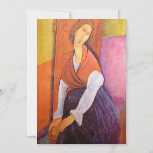 Amedeo Modigliani _ Portrait of Jeanne Hbuterne Invitation