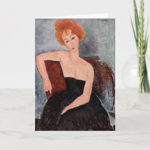 Amedeo Modigliani _ Redheaded Girl Evening Dress Card