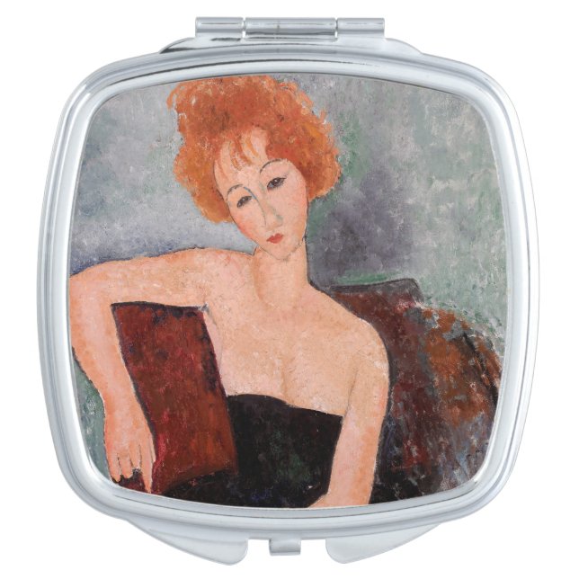 Amedeo Modigliani - Redheaded Girl Evening Dress Compact Mirror (Front)