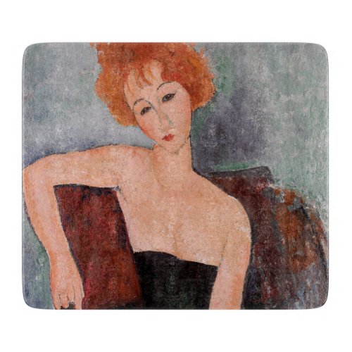 Amedeo Modigliani _ Redheaded Girl Evening Dress Cutting Board