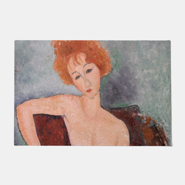 Amedeo Modigliani - Redheaded Girl Evening Dress Doormat (Front)