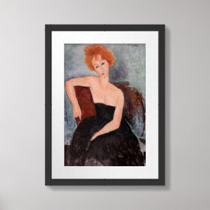Amedeo Modigliani - Redheaded Girl Evening Dress Framed Art