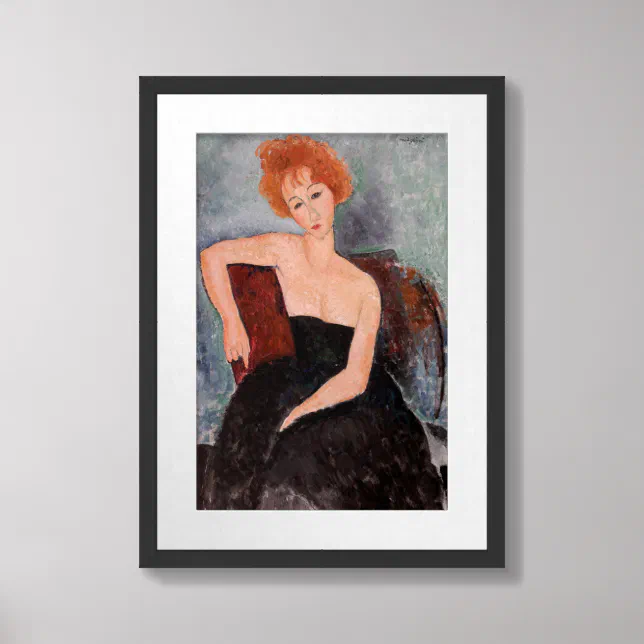 Amedeo Modigliani - Redheaded Girl Evening Dress Framed Art