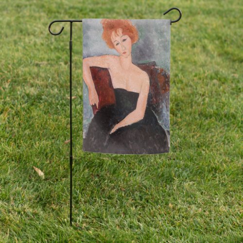 Amedeo Modigliani _ Redheaded Girl Evening Dress Garden Flag
