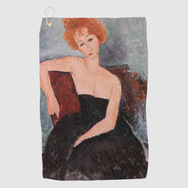 Amedeo Modigliani - Redheaded Girl Evening Dress Golf Towel (Front)
