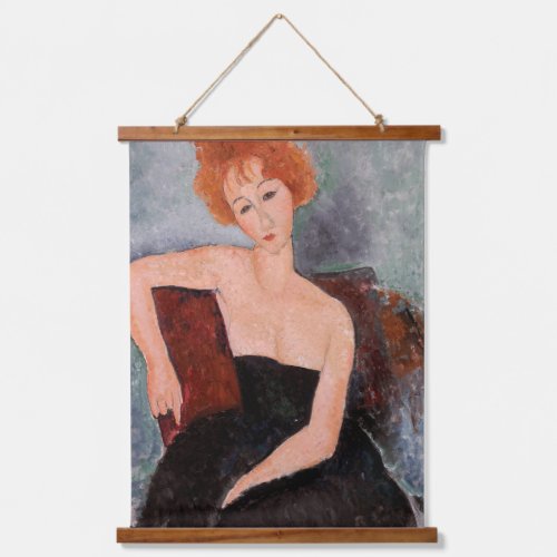 Amedeo Modigliani _ Redheaded Girl Evening Dress Hanging Tapestry