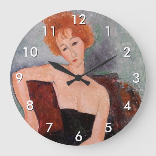 Amedeo Modigliani _ Redheaded Girl Evening Dress Large Clock