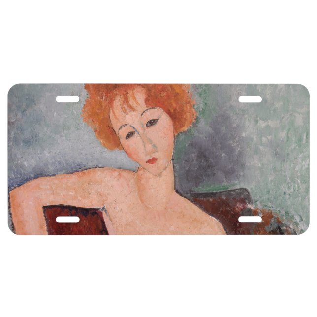 Amedeo Modigliani - Redheaded Girl Evening Dress License Plate (Front)