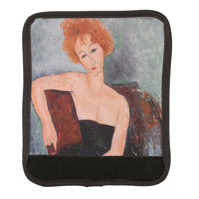 Amedeo Modigliani - Redheaded Girl Evening Dress Luggage Handle Wrap (Front)