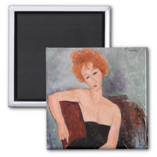 Amedeo Modigliani _ Redheaded Girl Evening Dress Magnet