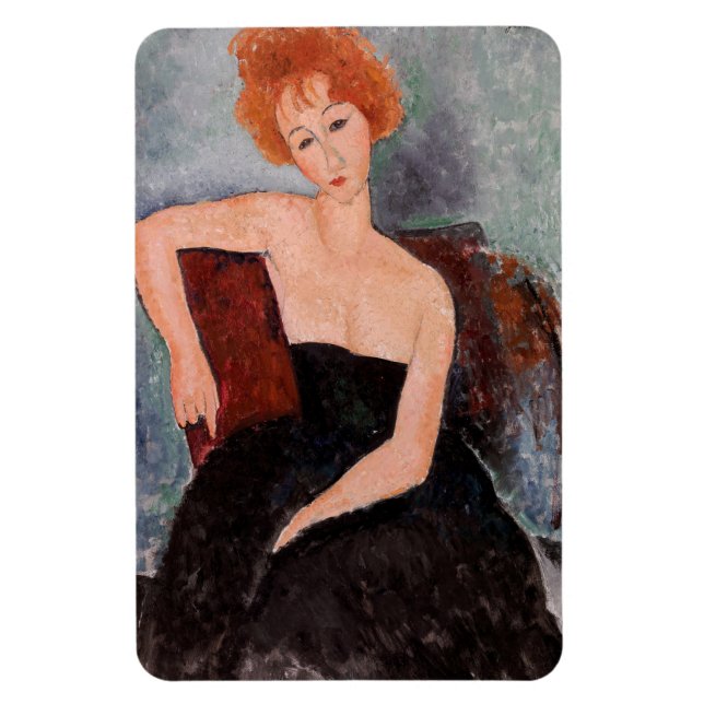 Amedeo Modigliani - Redheaded Girl Evening Dress Magnet (Vertical)