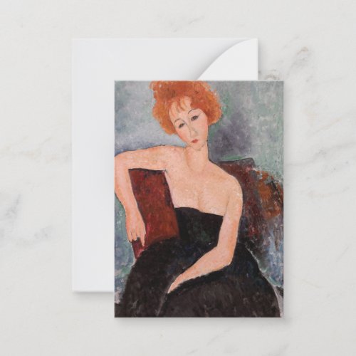 Amedeo Modigliani _ Redheaded Girl Evening Dress Note Card