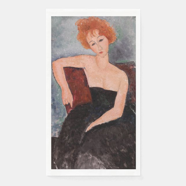 Amedeo Modigliani - Redheaded Girl Evening Dress Paper Guest Towels (Front)
