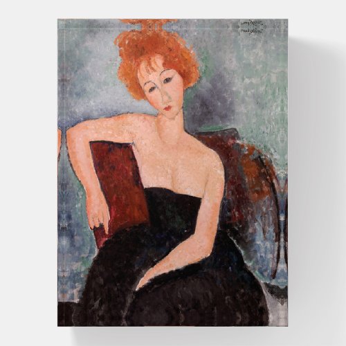 Amedeo Modigliani _ Redheaded Girl Evening Dress Paperweight