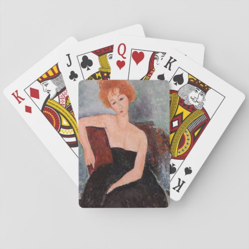 Amedeo Modigliani _ Redheaded Girl Evening Dress Poker Cards